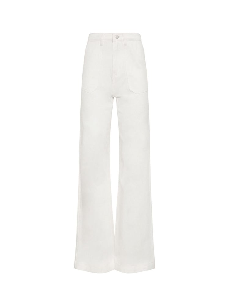 Long Tall Sally White Twill Wide Leg Trouser - Image 4 of 4