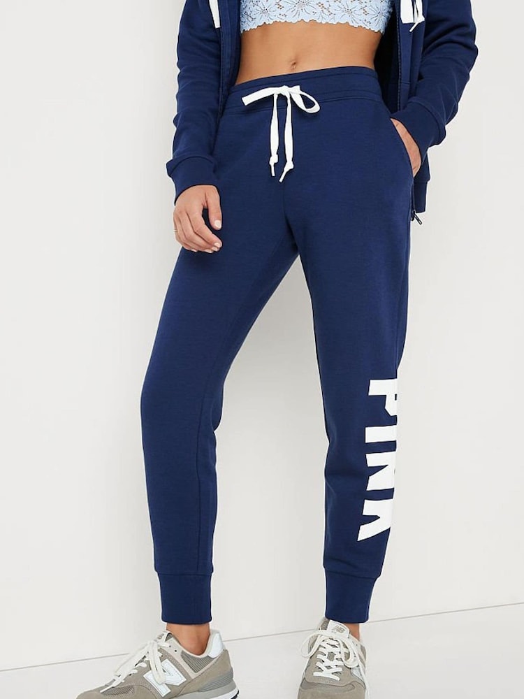 Victoria's Secret PINK Navy Blue Fleece Lounge Jogger - Image 1 of 4