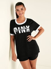 Victoria's Secret PINK Pure Black Short Sleeve T-Shirt - Image 1 of 4