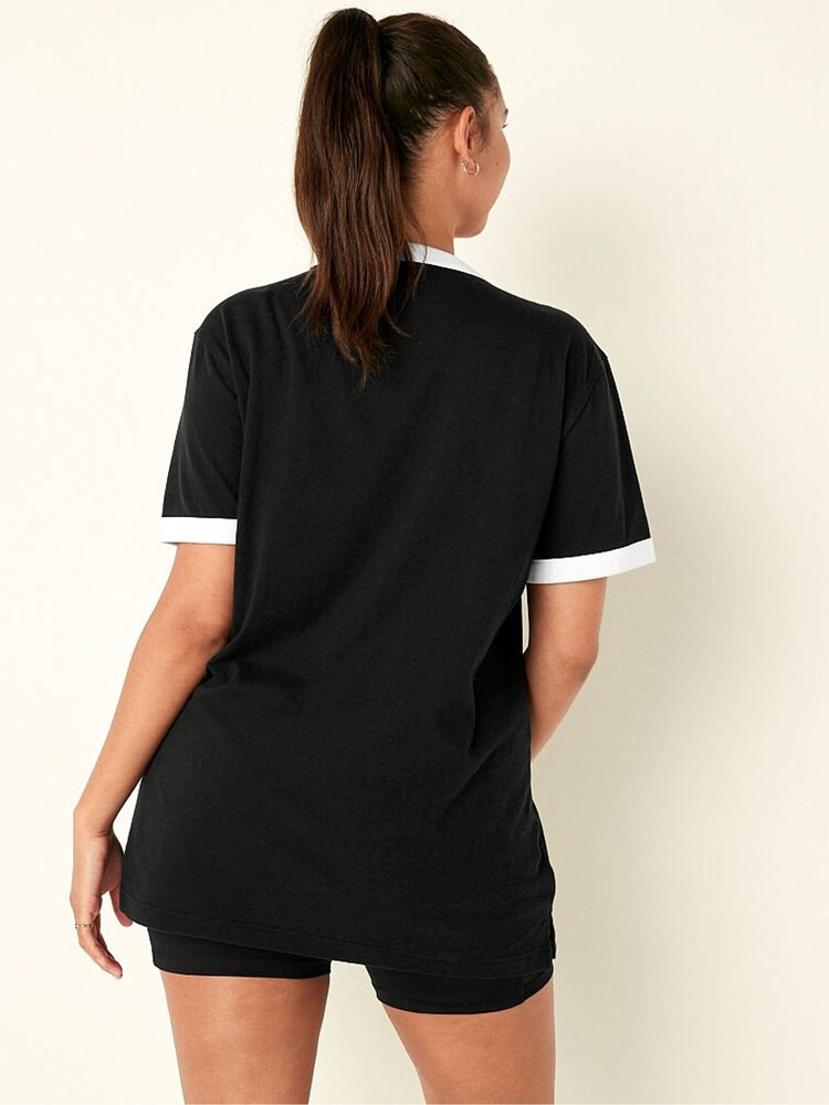 Victoria's Secret PINK Pure Black Short Sleeve T-Shirt - Image 2 of 4