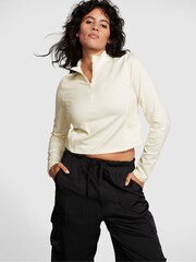 Victoria's Secret PINK Creamer White Active Half Zip Sweat Top - Image 1 of 1