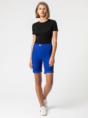 Roman Cobalt Blue Turned Hem Stretch Shorts - Image 3 of 4