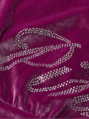 Victoria's Secret PINK Vivid Magenta Pink Velour Logo Shine Hoodie - Image 4 of 4