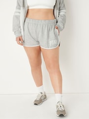Victoria's Secret PINK Heather Stone Grey Fleece Varsity Short - Image 1 of 1