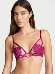 Victoria's Secret Raspberry Cooler Purple Embroidered Unlined Demi Bra - Image 1 of 4