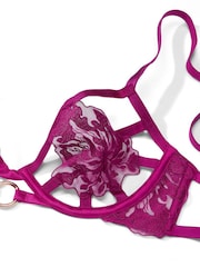 Victoria's Secret Raspberry Cooler Purple Embroidered Unlined Demi Bra - Image 4 of 4