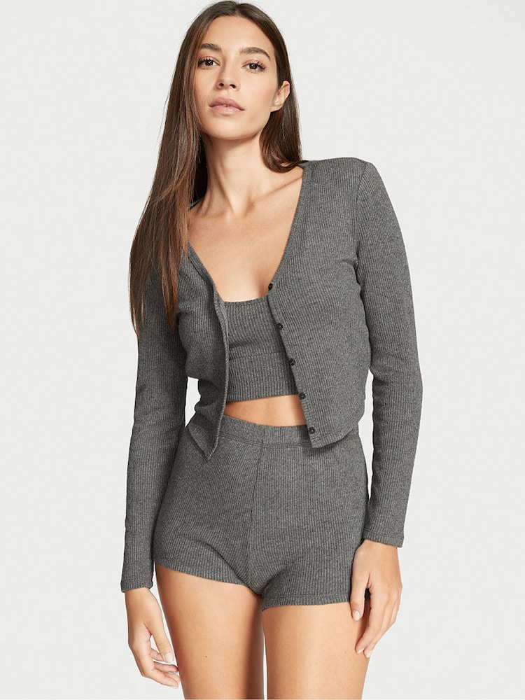 Victoria's Secret Stone Grey Cosy Knit 3 Piece Set - Image 1 of 1
