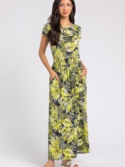 Roman Yellow Tropical Print Jersey Maxi Dress - Image 1 of 4