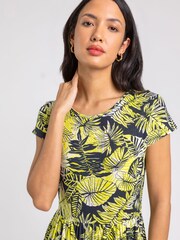 Roman Yellow Tropical Print Jersey Maxi Dress - Image 4 of 4