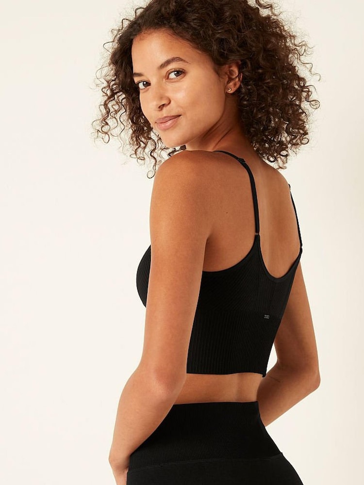 Victoria's Secret PINK Pure Black Seamless Lightly Lined Low Impact Sports Bra - Image 2 of 3