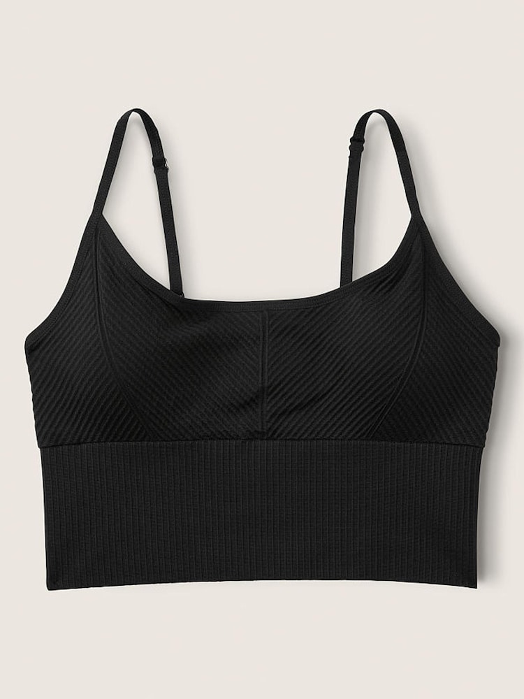 Victoria's Secret PINK Pure Black Seamless Lightly Lined Low Impact Sports Bra - Image 3 of 3