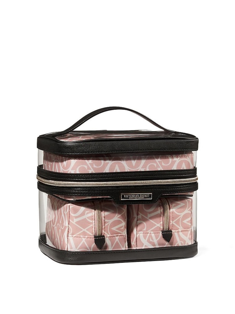 Victoria's Secret Black Pink Logo 4 in 1 Makeup Bag - Image 2 of 4