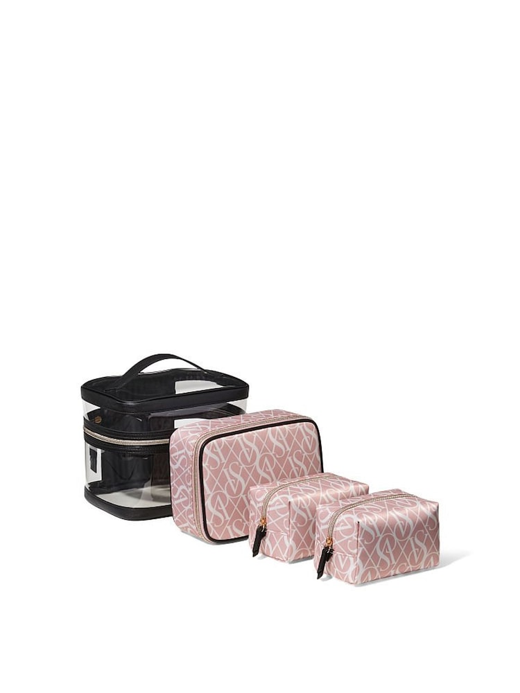 Victoria's Secret Black Pink Logo 4 in 1 Makeup Bag - Image 4 of 4
