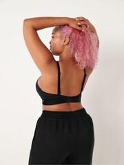 Victoria's Secret PINK Pure Black Lace Unlined Triangle Bralette - Image 2 of 3