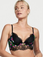 Victoria's Secret Moonlit Garden Print Black So Obsessed Unlined Corset Top - Image 1 of 4