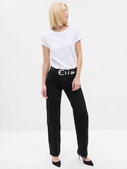 Gap Black High Waisted Straight 90s Loose Jeans - Image 3 of 7