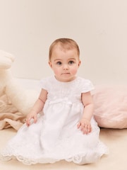 Lipsy White Baby Lace Christening Dress - Image 1 of 4