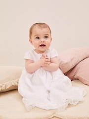 Lipsy White Baby Lace Christening Dress - Image 2 of 4