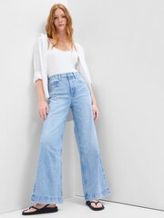 Gap Light Blue Cropped High Waist Wide Leg Jeans - Image 3 of 7