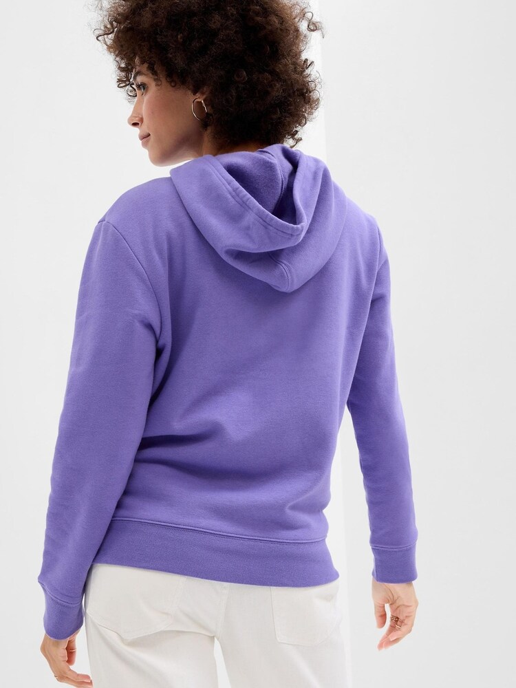 Gap Purple Arch Logo Fleece Hoodie - Image 2 of 2 Gap Purple Arch Logo Fleece Hoodie - Image 2 of 2