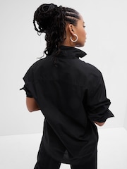 Schwarz - Gap Popeline-Hemd im Oversize-Stil - Bild 2 von 3