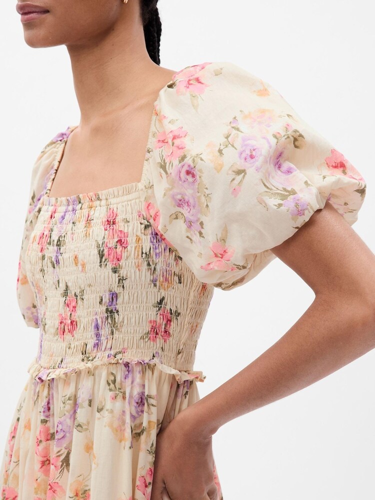 Gap Cream LoveShackFancy Floral Puff Sleeve Maxi Dress - Image 5 of 5