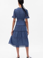 Gap Blue LoveShackFancy Denim Tiered Midi Dress - Image 2 of 5