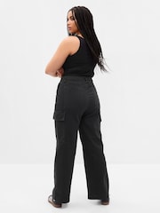 Gap Black Loose Cotton Chino Cargo Trousers - Image 3 of 5