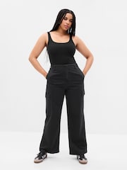 Gap Black Loose Cotton Chino Cargo Trousers - Image 4 of 5