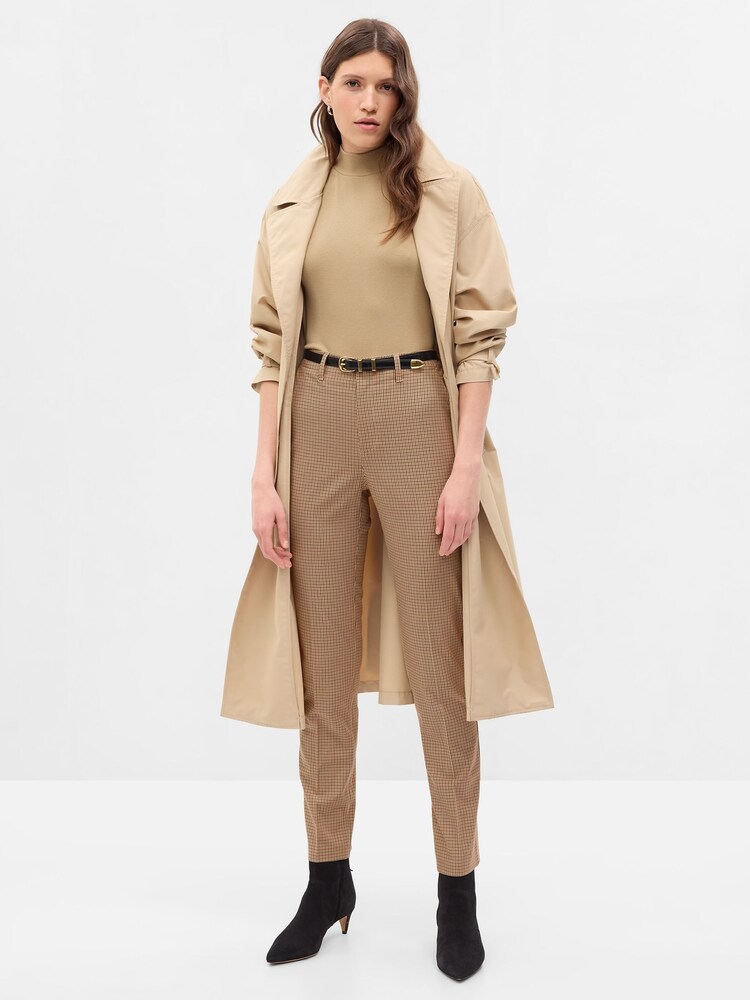 Gap Brown Mid Rise Slim Printed Trousers - Image 1 of 1 Gap Brown Mid Rise Slim Printed Trousers - Image 1 of 1
