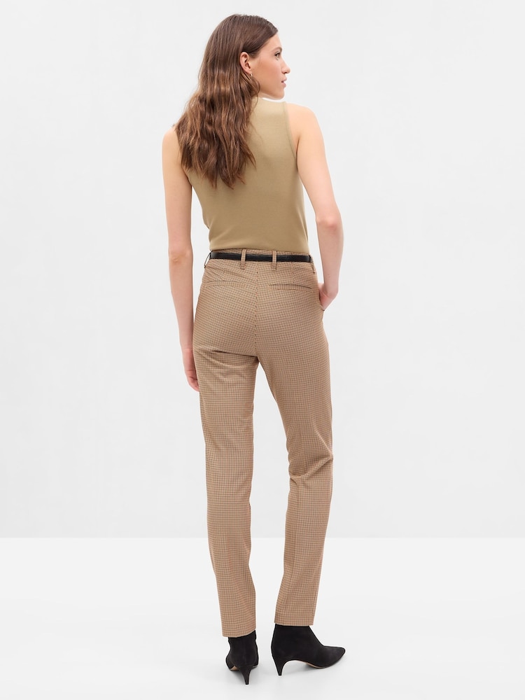 Gap Brown Mid Rise Slim Printed Trousers - Image 2 of 5