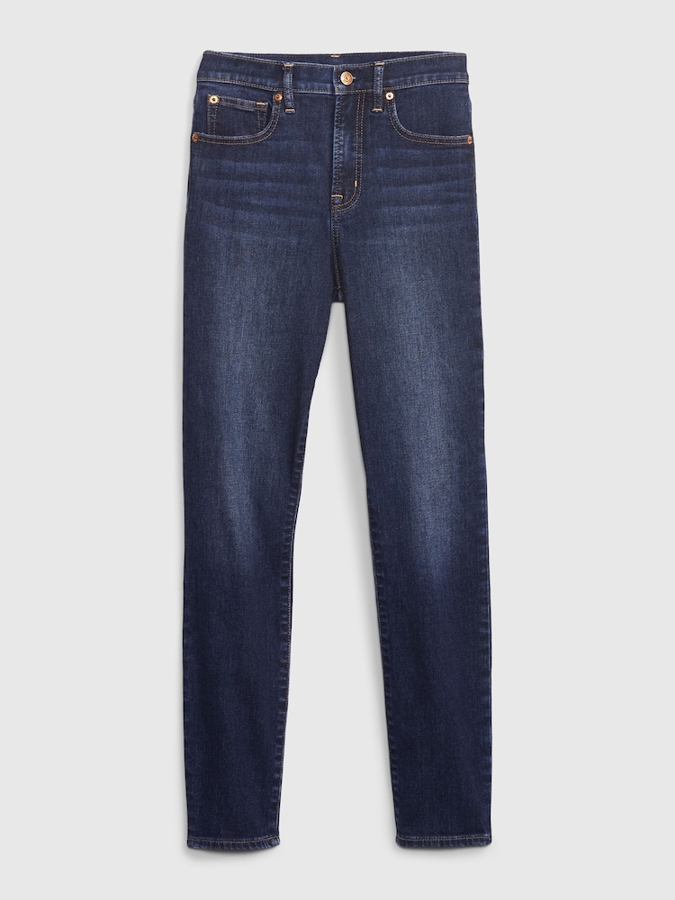 Gap Dark Wash Blue High Waisted Classic Stretch True Skinny Jeans - Image 7 of 7