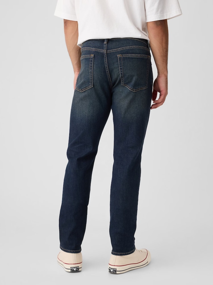 Donkerblauwe wassing - Gap - Comfortabele zachte jeans met stretch en slim fit - Image 4 of 9