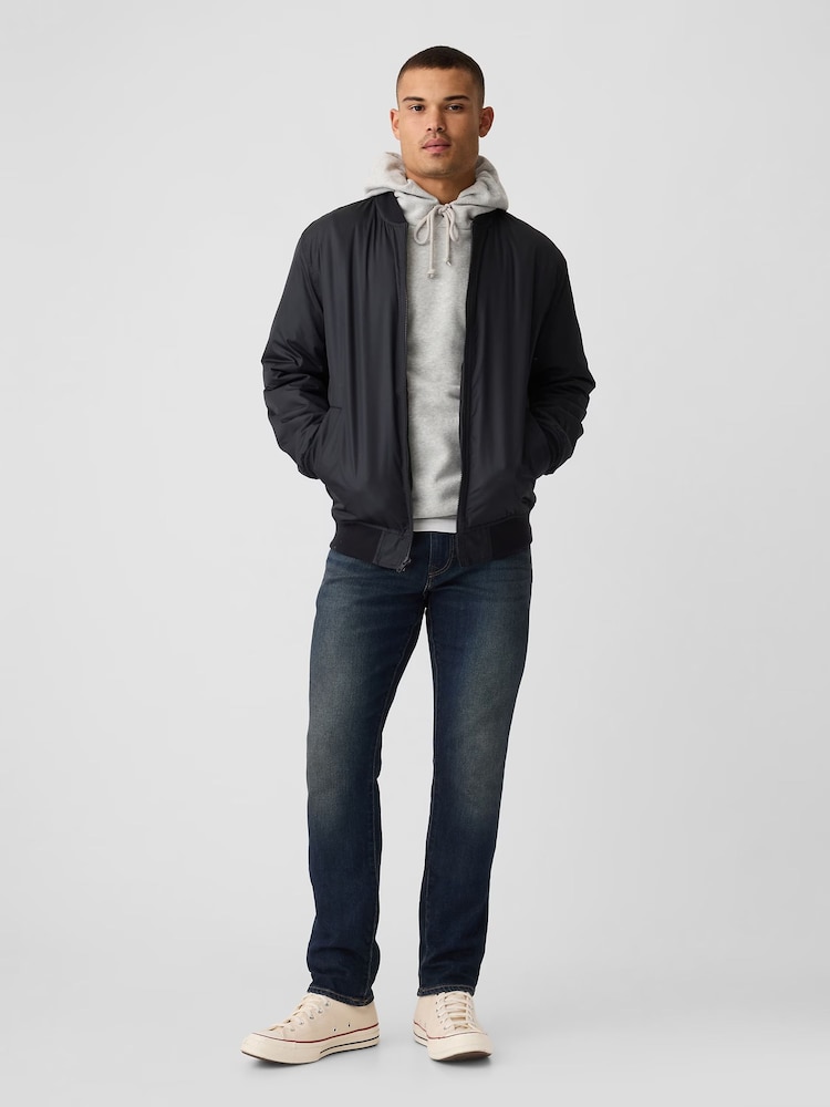 Donkerblauwe wassing - Gap - Comfortabele zachte jeans met stretch en slim fit - Image 6 of 9