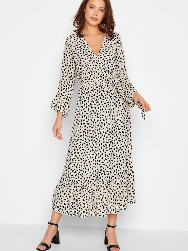 Long Tall Sally Neutral Print Ruffle Dress - Image 1 of 4