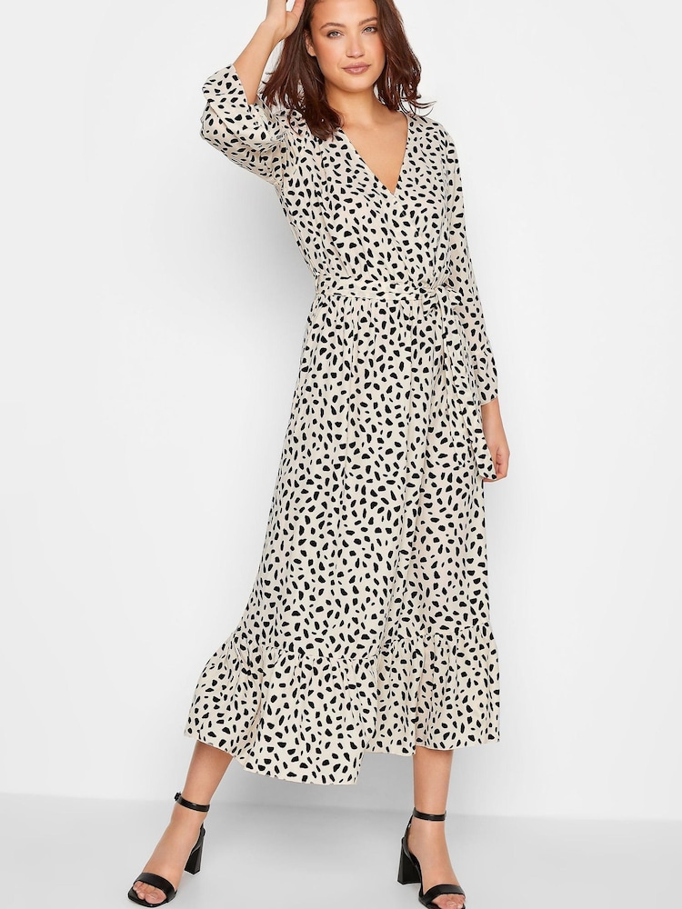 Long Tall Sally Neutral Print Ruffle Dress - Image 2 of 4