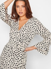 Long Tall Sally Neutral Print Ruffle Dress - Image 4 of 4