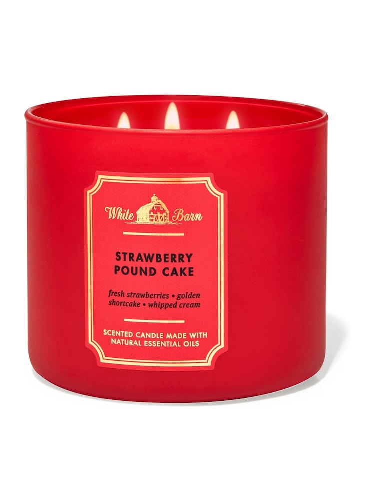 Bath & Body Works Strawberry Pound Cake 3-Wick Candle 14.5 oz / 411 g - Image 1 of 1