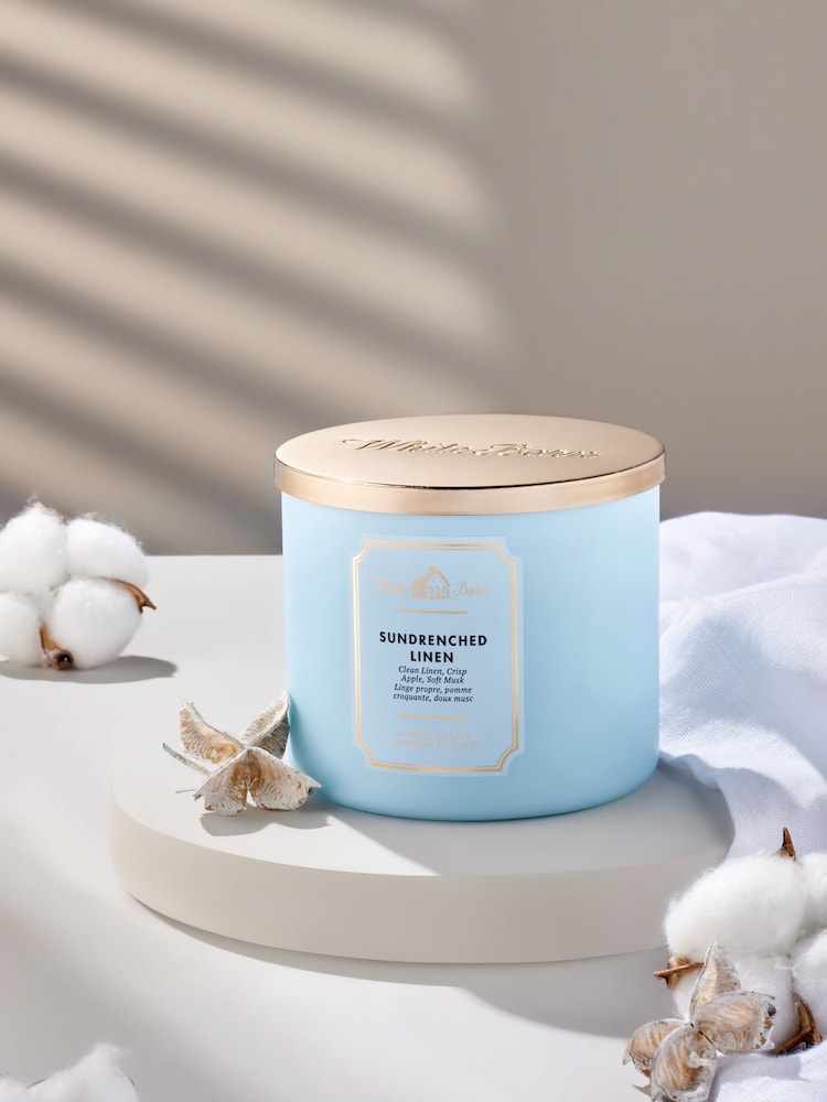 Bath & Body Works SunDrenched Linen 3-Wick Candle 14.5 oz / 411 g - Image 2 of 3
