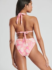 South Beach Pink Moulded Cup Bikini with Ring and High Waist Brief - Image 4 of 5