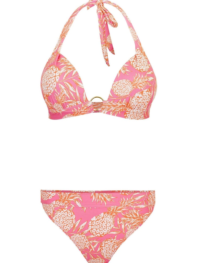 South Beach Pink Moulded Cup Bikini with Ring and High Waist Brief - Image 5 of 5