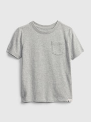 Gap Light Grey Short Sleeve Crew Neck Pocket T-Shirt (12mths-5yrs) - Image 1 of 3