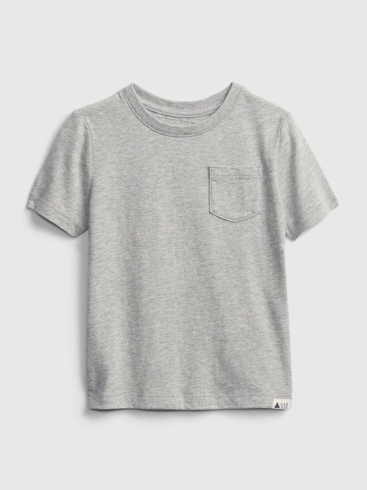 Gap Light Grey Short Sleeve Crew Neck Pocket T-Shirt (12mths-5yrs) - Image 1 of 3