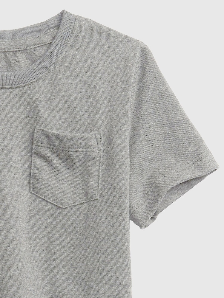 Gap Light Grey Short Sleeve Crew Neck Pocket T-Shirt (12mths-5yrs) - Image 2 of 3