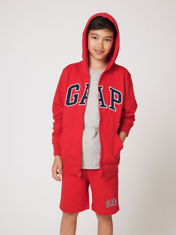 Rood - Gap pull-on joggingshort met logo (4-13 jr) - Image 4 of 8
