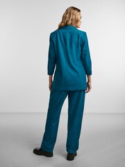 PIECES Blue Ruched Sleeve Blazer - Image 3 of 5