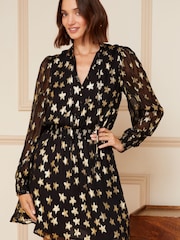 Love & Roses Metallic Star Mini Dress - Obraz 1 z 1