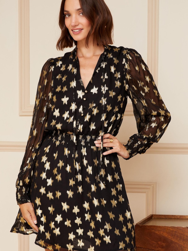 Love & Roses Metallic Star Mini Dress - Obraz 1 z 1 Love & Roses Metallic Star Mini Dress - Obraz 1 z 1