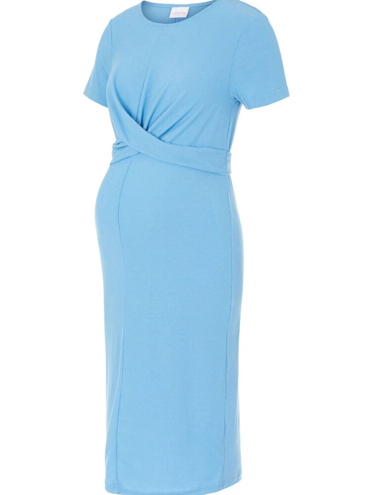 Mamalicious Blue Maternity Wrap Jersey Midi Dress - Image 5 of 5 Mamalicious Blue Maternity Wrap Jersey Midi Dress - Image 5 of 5