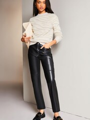 Lipsy Neutral Long Sleeve Zebra Knitted Jumper - Image 3 of 4
